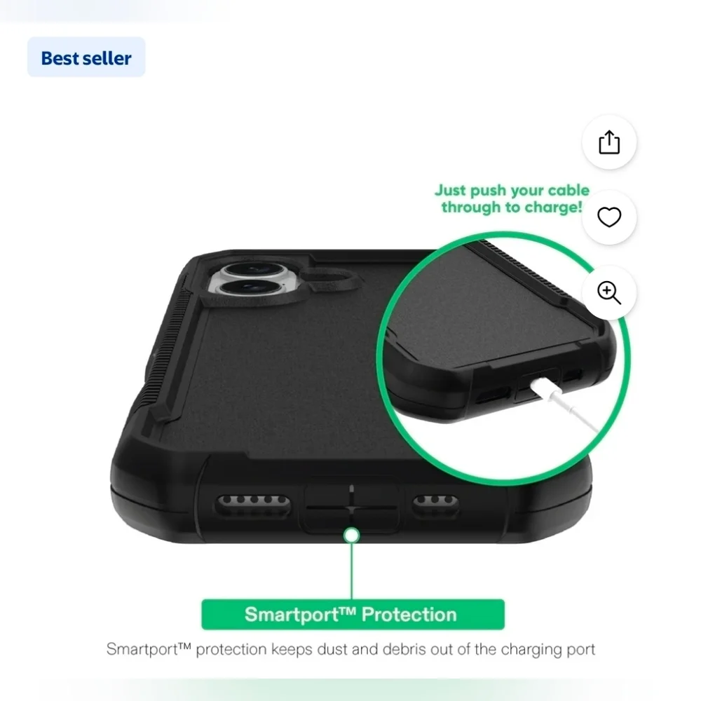 onn MagSafe Compatible Rugged Phone Case for iPhone 17 - Black‎ New In Box